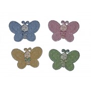 Iron-on Embroidery Sticker - Butterflies - Pastel Colours